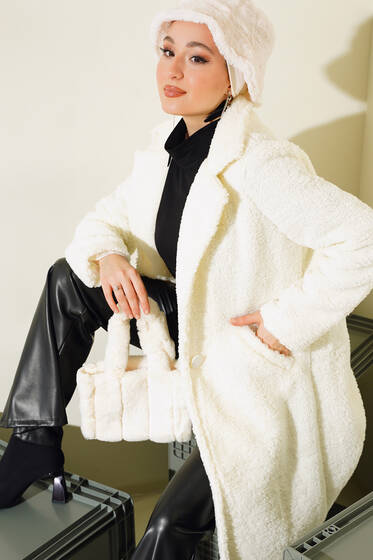 Tek Düğmeli Kaban Ekru - Kaban