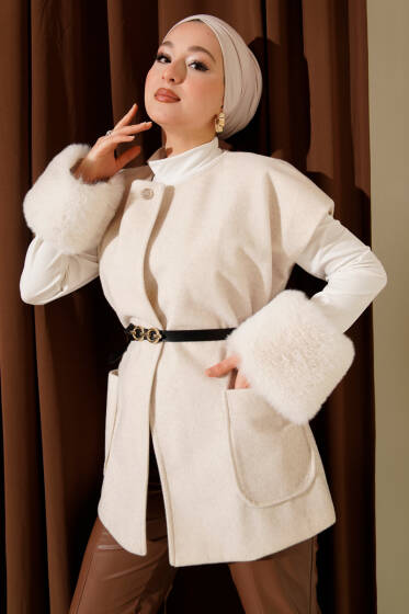 Tek Düğmeli Kemerli Sakallı Yelek Taş - Günün Seçilenleri