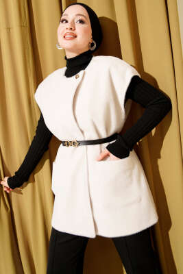 Tek Düğmeli Sakallı Yelek Taş - DUFON