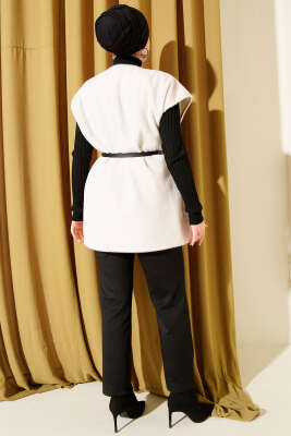 Tek Düğmeli Sakallı Yelek Taş - Yelek