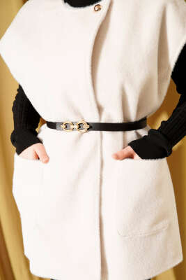 Tek Düğmeli Sakallı Yelek Taş - Yelek