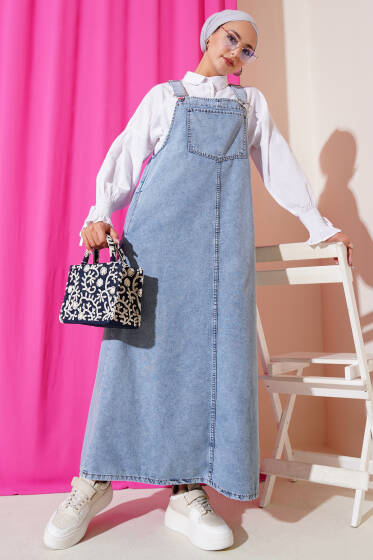 Tek Göğüs Cepli Kot Slopet Açık Kot - Tulum & Slopet