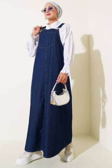 Tek Göğüs Cepli Kot Slopet Koyu Kot - Tulum & Slopet