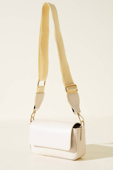 Tek Gözlü Mıknatıslı Kol Çantası Ekru - Kol Çantası