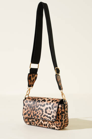 Tek Gözlü Mıknatıslı Kol Çantası Leopar - Kol Çantası