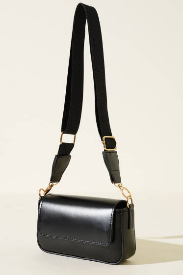 Tek Gözlü Mıknatıslı Kol Çantası Siyah - Kol Çantası