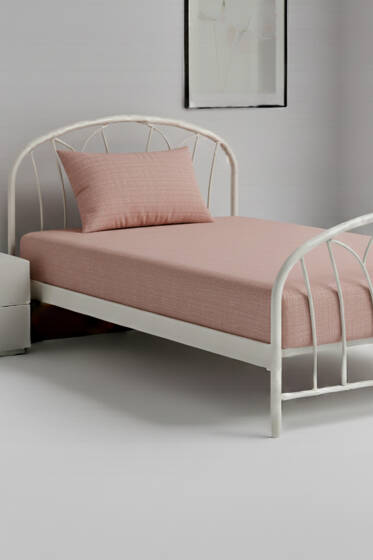 Tek Kişilik Çarşaf Takımı Pudra - Nevresim Takım