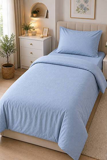 Tek Kişilik Düz Nevresim Takımı Mavi - Nevresim Takım