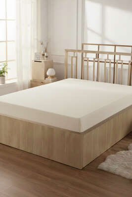 Tek Kişilik Lastikli Penye Çarşaf Bej - MAHİR HAVLU