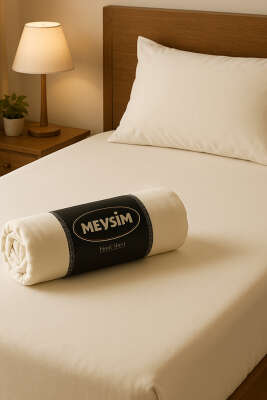 Tek Kişilik Lastikli Penye Çarşaf Ekru - MAHİR HAVLU