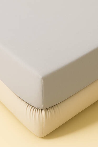 Tek Kişilik Lastikli Penye Çarşaf Gri - Yatak Örtüsü