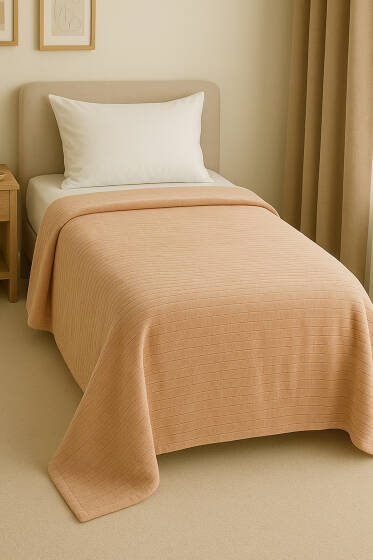 Tek Kişilik Polar Battaniye Bej - Battaniye