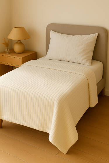 Tek Kişilik Polar Battaniye Ekru - Battaniye