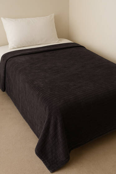 Tek Kişilik Polar Battaniye Füme - Battaniye