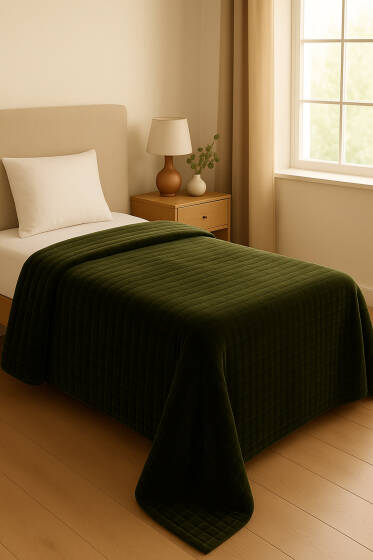 Tek Kişilik Polar Battaniye Haki - Battaniye