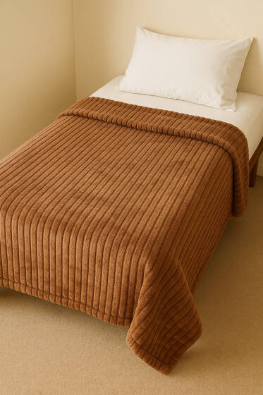 Tek Kişilik Polar Battaniye Kahve - Battaniye