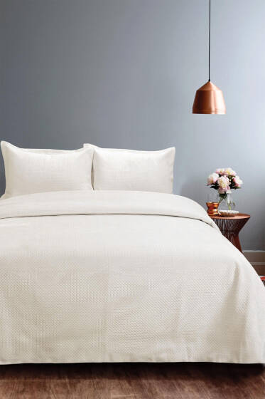 Tek Kişilik Yatak Örtüsü Ekru - Yatak Örtüsü