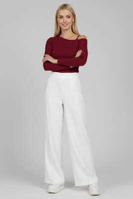 Tek Omuz İpli Bluz Bordo - Yılın Fırsatı