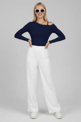 Tek Omuz İpli Bluz Lacivert - Yılın Fırsatı