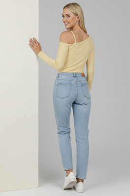 Tek Omuz İpli Bluz Sarı - Yılın Fırsatı