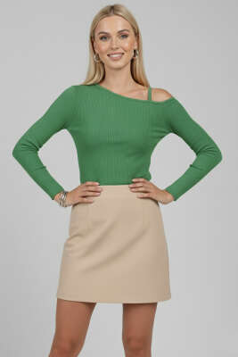 Tek Omuz İpli Bluz Yeşil 