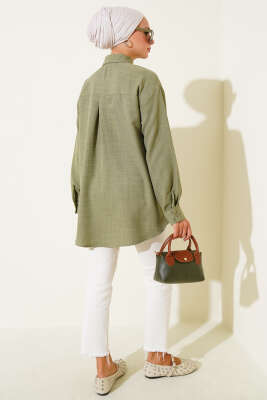 Tek Pileli Cepli Gömlek Haki - Yılın Fırsatı