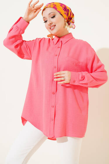 Tek Pileli Cepli Gömlek Nar Çiçeği - Gömlek