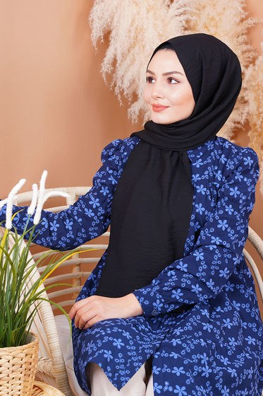 Tek Renk Siyah Şal - Düz Şal