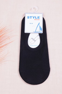 Tek Renkli Siyah Erkek Babet Çorap - Thumbnail