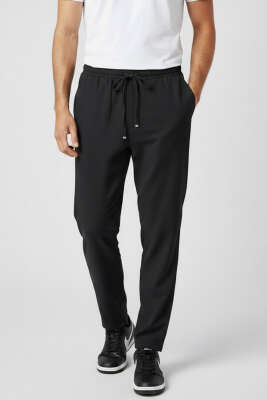 Tensel Baggy Erkek Pantolon Siyah - DEEP POİNT