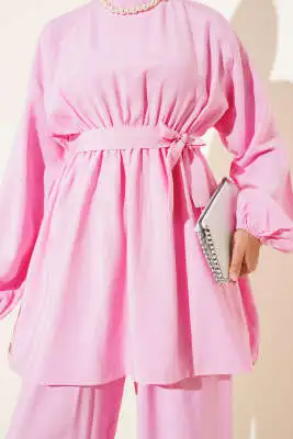 Tensel Beli Lastikli İkili Takım Pembe - İkili Takım