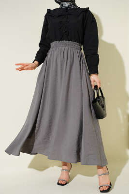 Tensel Cepli Kloş Etek Gri - ERME