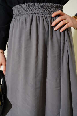 Tensel Cepli Kloş Etek Gri - Etek