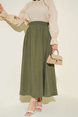 Tensel Cepli Kloş Etek Haki - ERME