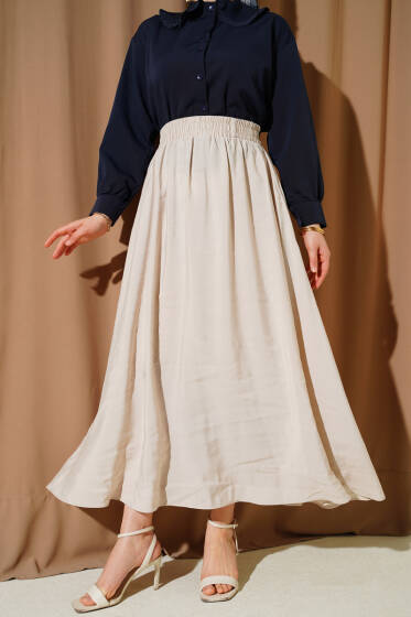 Tensel Cepli Kloş Etek Taş - Etek