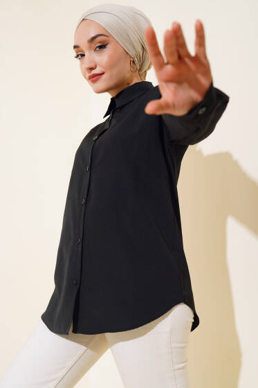 Terikoton Basic Gömlek Siyah - Gömlek