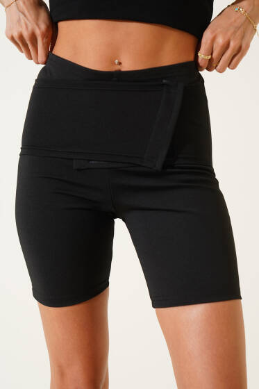 Termal Kemerli Sauna Şort Siyah - TERMAL SAUNA ZAYIFLATAN