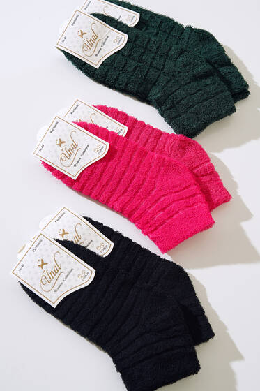 Ters Havlu Detaylı Bayan Altılı Termal Çorap Asorti 2 - KADIN ÇORAP