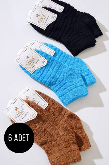 Ters Havlu Detaylı Bayan Altılı Termal Çorap Asorti 3 - KADIN ÇORAP