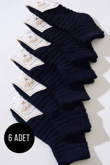 Ters Havlu Detaylı Bayan Altılı Termal Çorap Lacivert - KADIN ÇORAP