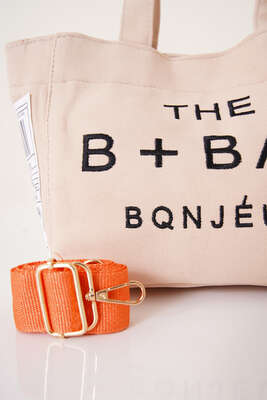 The B+ Bag Kanvas Çanta Bej - Kol Çantası