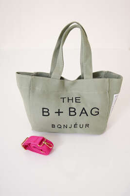 The B+ Bag Kanvas Çanta Çağla Yeşil 