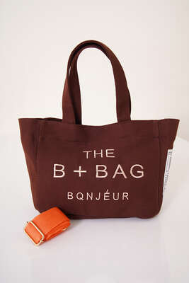 The B+ Bag Kanvas Çanta Kahve 