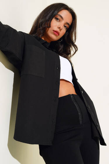 The Best Way Baskılı Gömlek Siyah - Gömlek