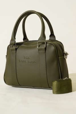 The Tote Bag Yazılı Çanta Haki 