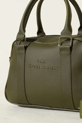 The Tote Bag Yazılı Çanta Haki - Yılın Fırsatı