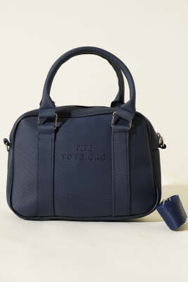 The Tote Bag Yazılı Çanta Lacivert - Kol Çantası