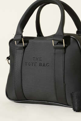 The Tote Bag Yazılı Çanta Siyah - Kol Çantası