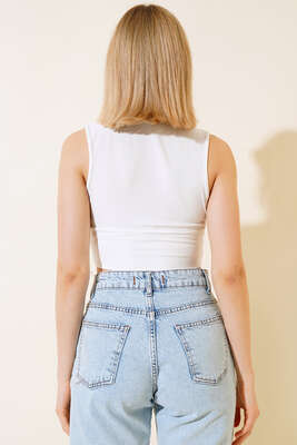 Gömlek Yaka Bluz Ekru - Kadın Giyim Modelleri