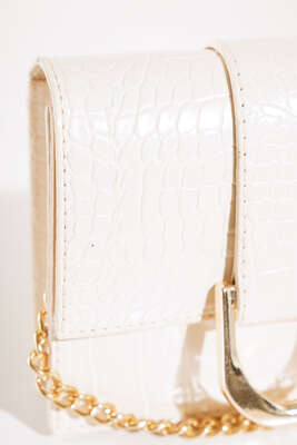 Tokalı El ve Omuz Çantası Krem - Kol Çantası